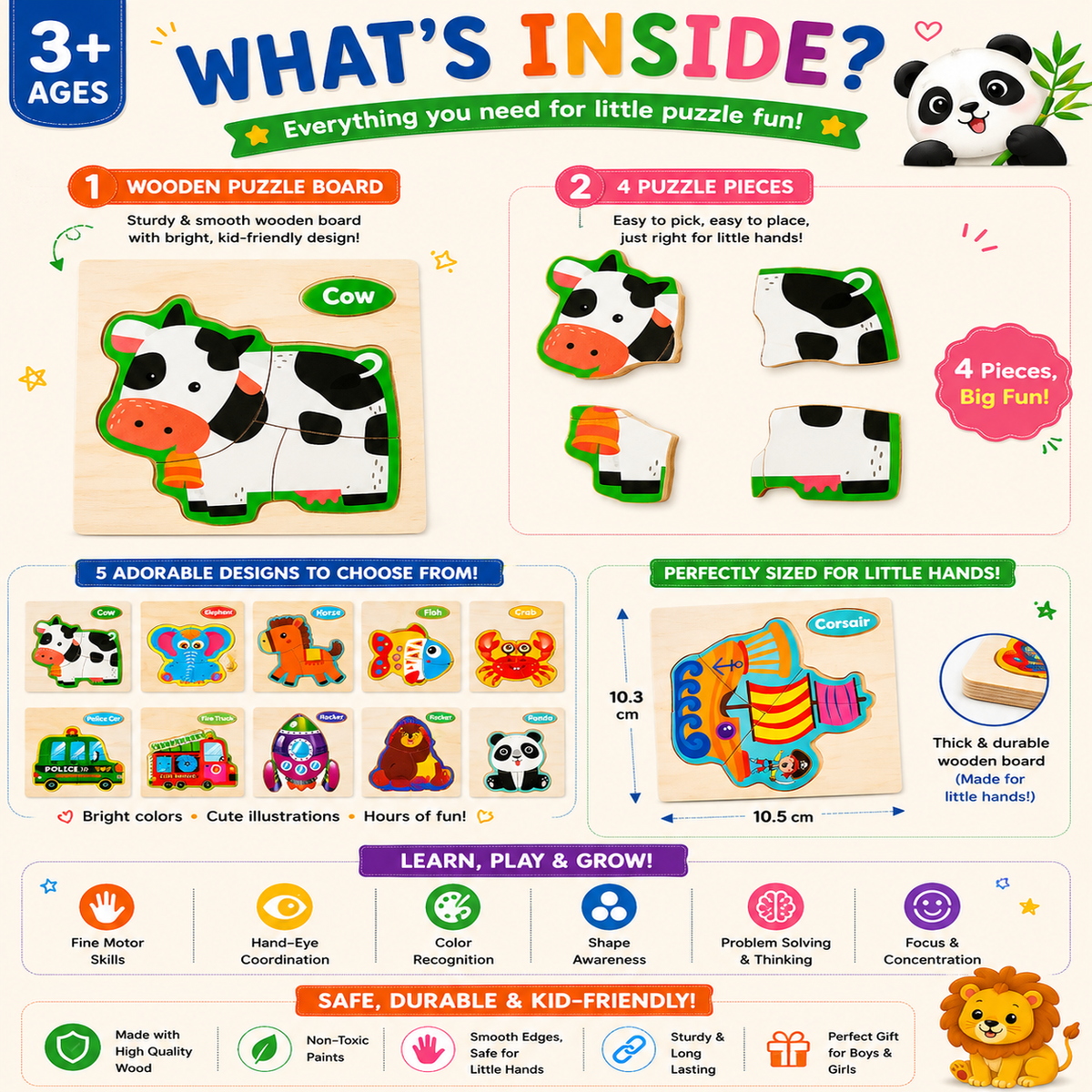 4 piece simple puzzle (1pc)