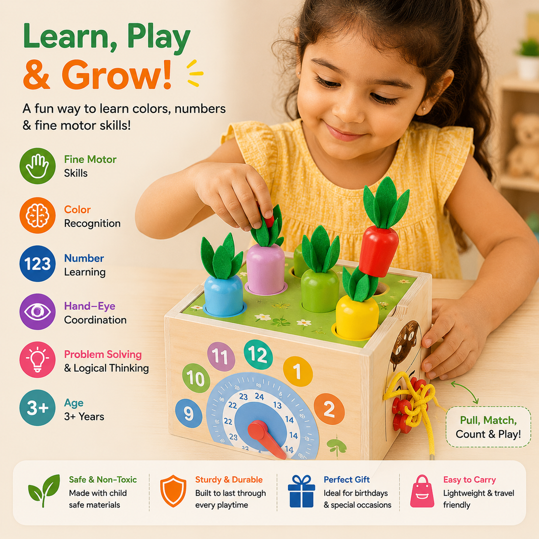 8-in-1 Wooden Montessori Toy – Endless Learning Fun!