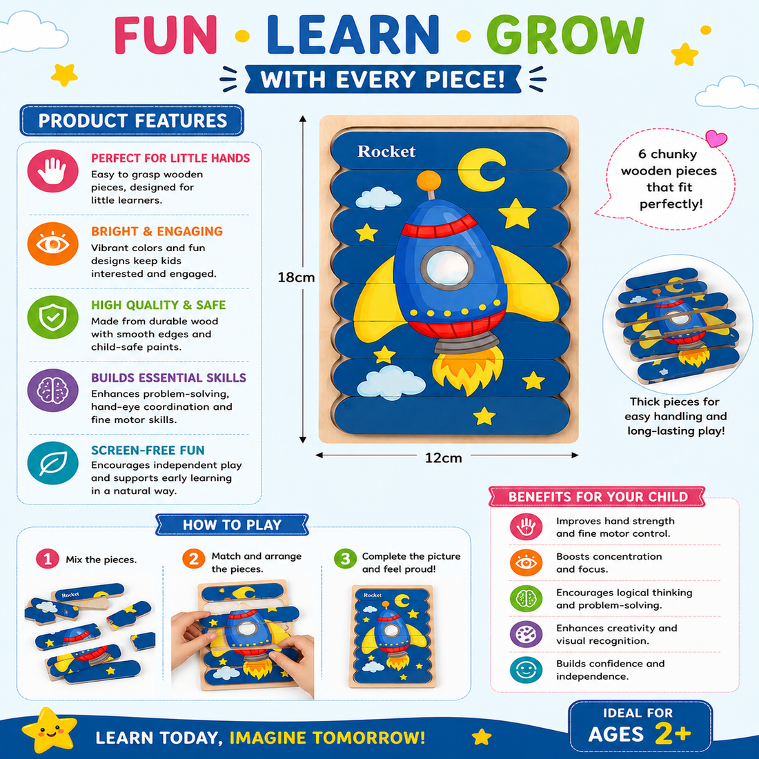 8 stick puzzle - (1pc)