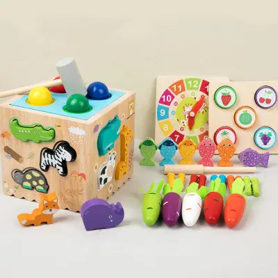 8-in-1 Montessori Wooden Activity Cube