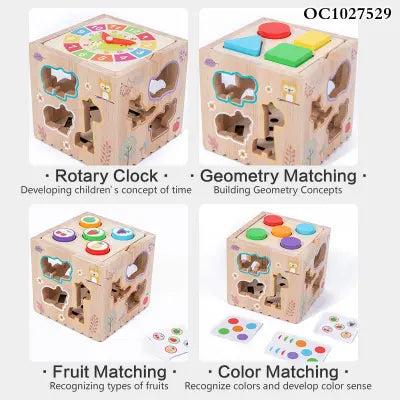 8-in-1 Montessori Wooden Activity Cube