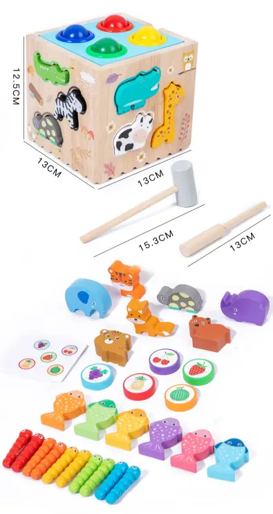 8-in-1 Montessori Wooden Activity Cube