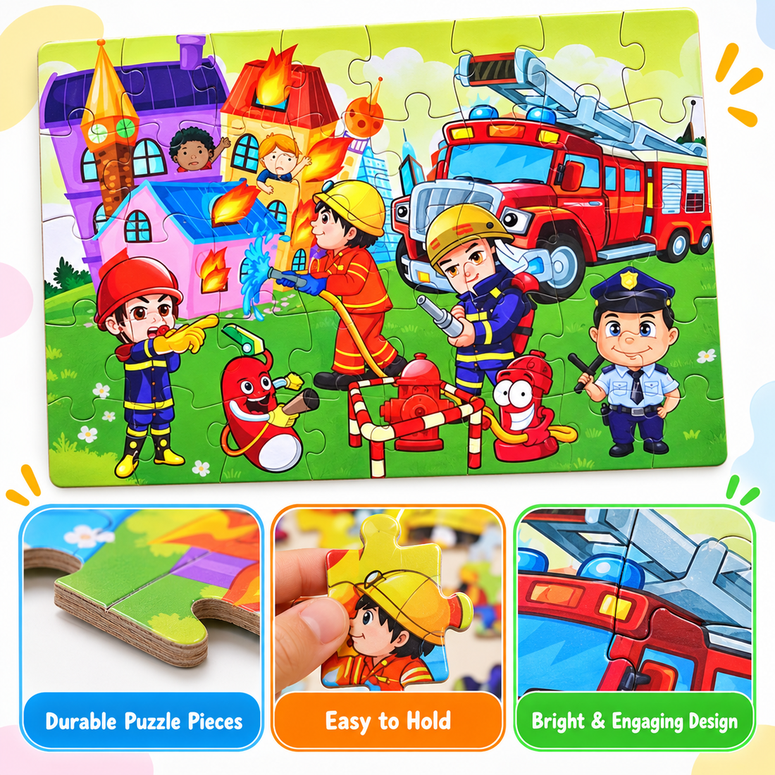 Wooden Jigsaw Puzzle – Early Learning Puzzle Collection-8x5 puzzle(Random design)