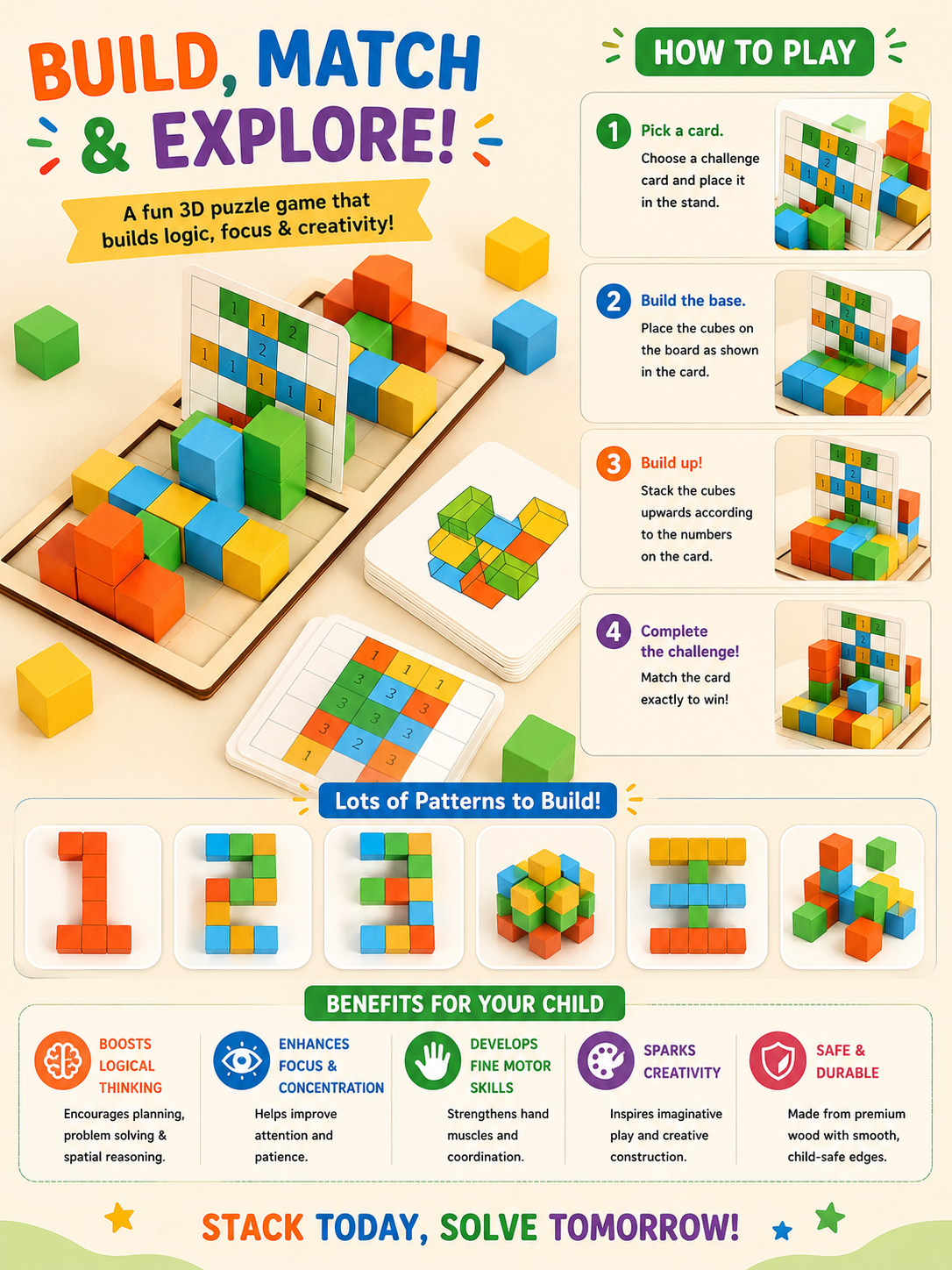 Color Cube Challenge Board🧩 - Block battle