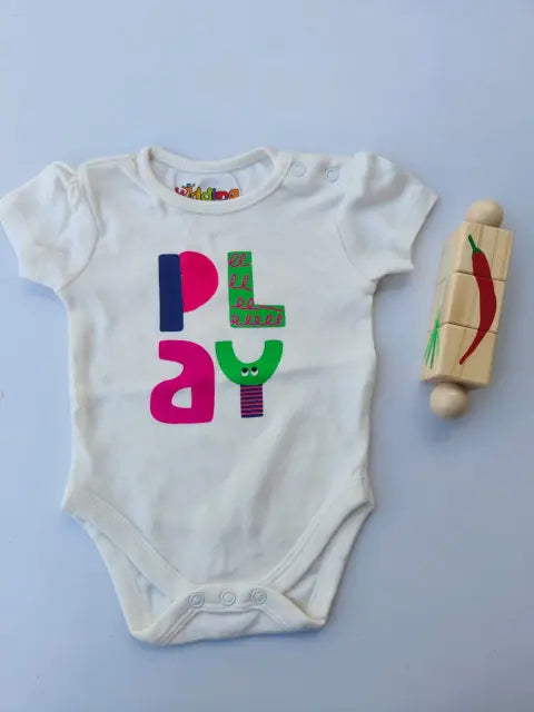 Blue and white alphabets rompers- (Pack of 2)