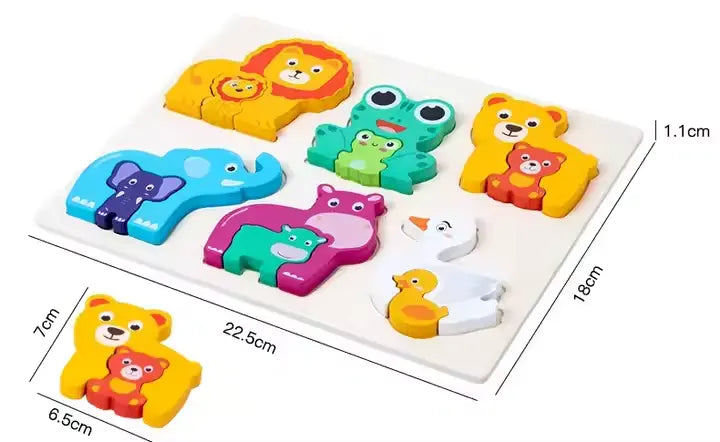 🧩👶 Wooden Jigsaw Puzzle – Early Learning Fun for Little Hands! 🌈✨