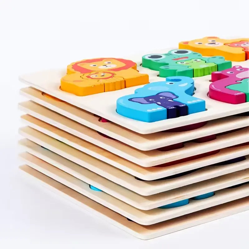 🧩👶 Wooden Jigsaw Puzzle – Early Learning Fun for Little Hands! 🌈✨