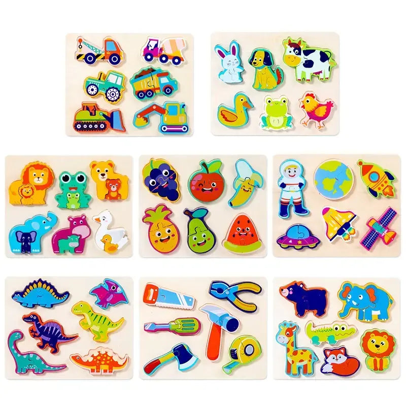 🧩👶 Wooden Jigsaw Puzzle – Early Learning Fun for Little Hands! 🌈✨