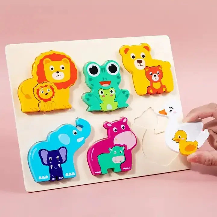 🧩👶 Wooden Jigsaw Puzzle – Early Learning Fun for Little Hands! 🌈✨