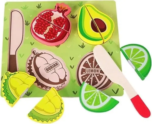 Chunky Velcro Board puzzle with wooden knife- slice and learn fun!