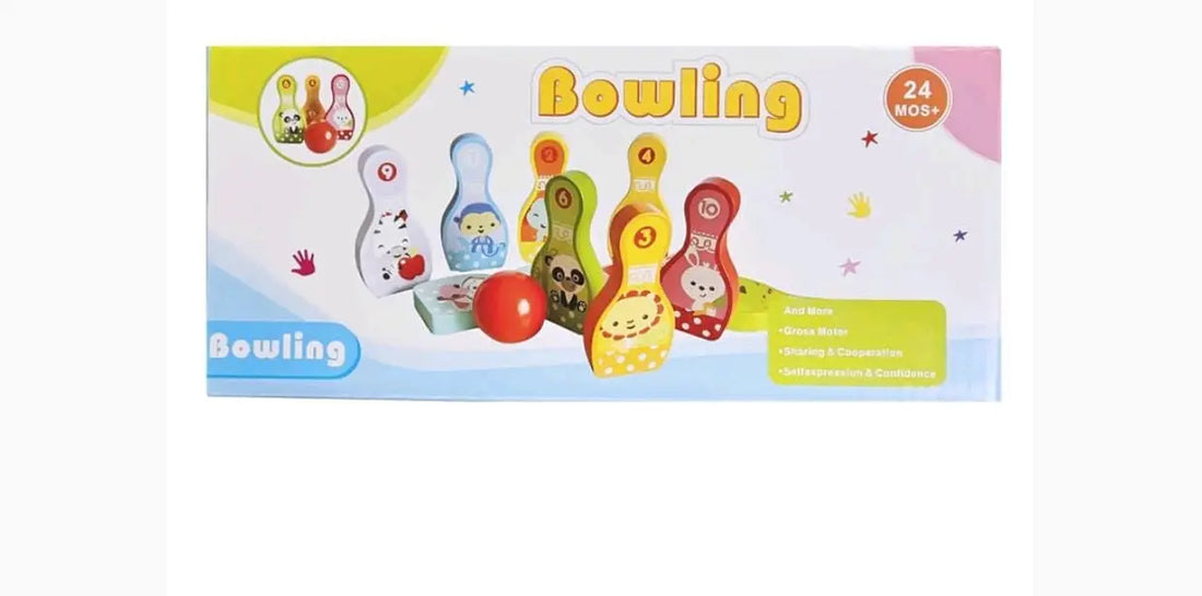 Wooden bowling set with numbers