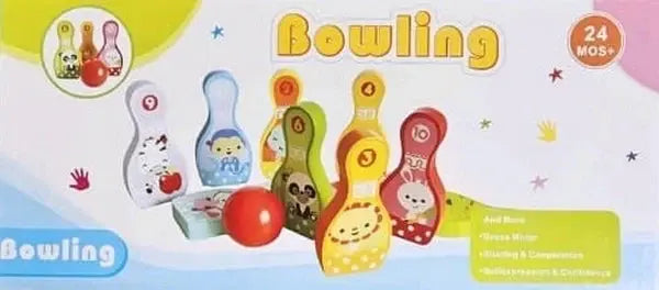 Wooden bowling set with numbers