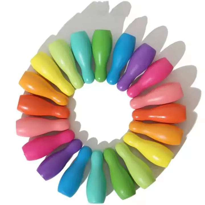Rainbow Wooden Color Code and Bowling Game