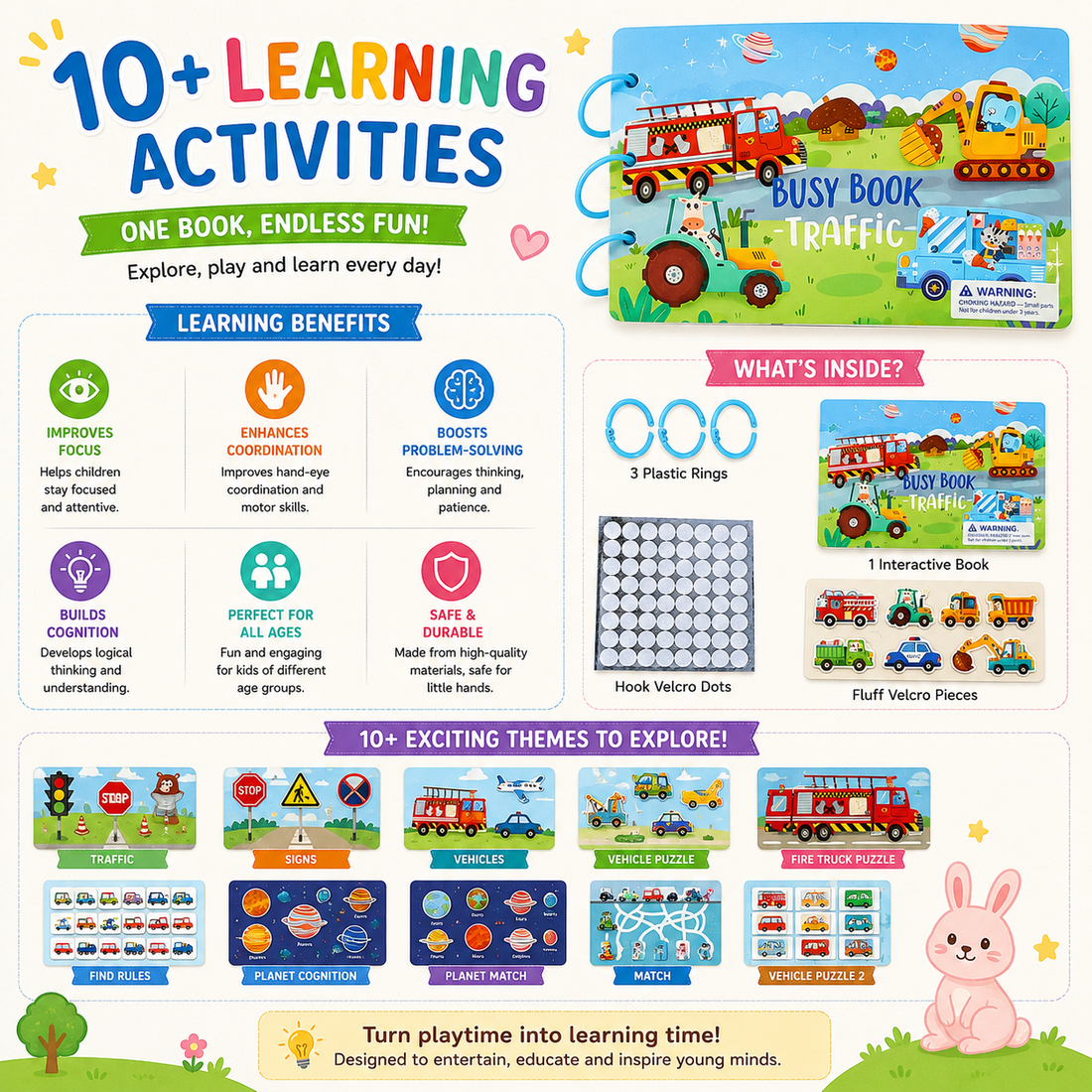 Busy Book for Toddlers (Big)– Interactive Learning Fun! (1pc)