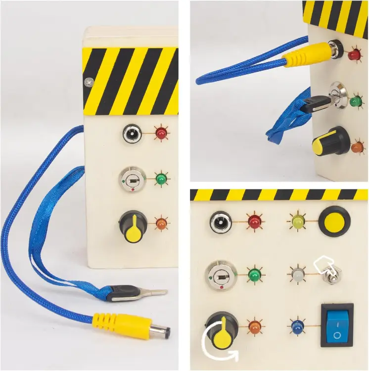 Wooden Switch LED Light Busy Board