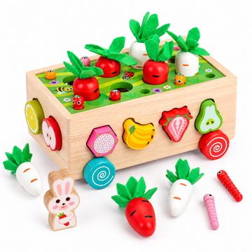 Harvest & Match Bunny Cart – 6 in 1 Learning Activity Toy