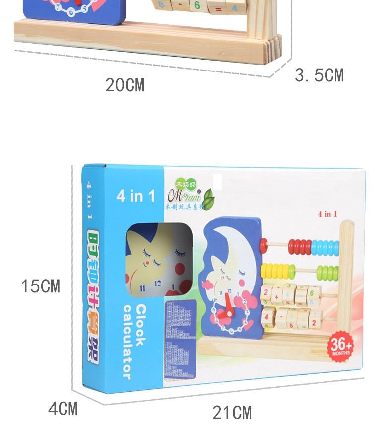 Clock and calculating frame learning activity stand - Random design (1pc)