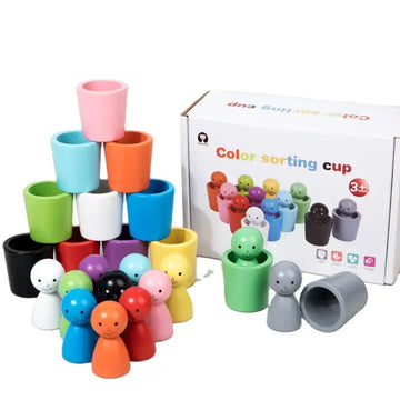 Color sorting cup game