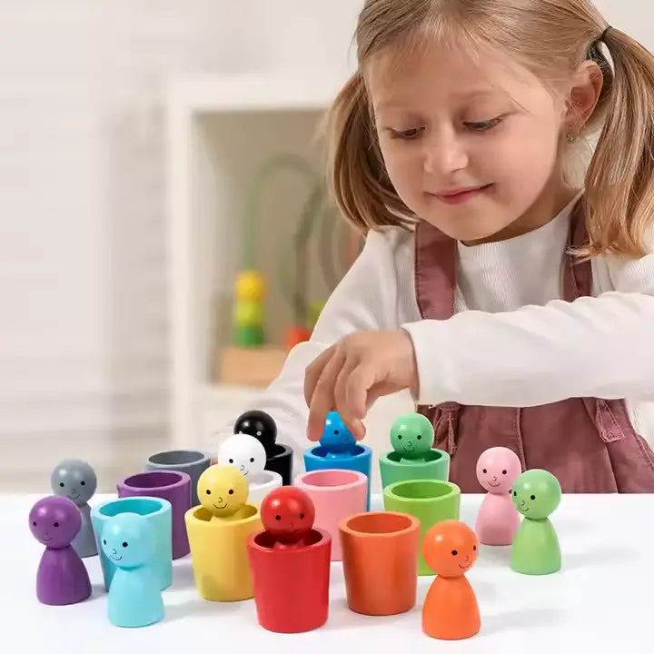 Color sorting cup game