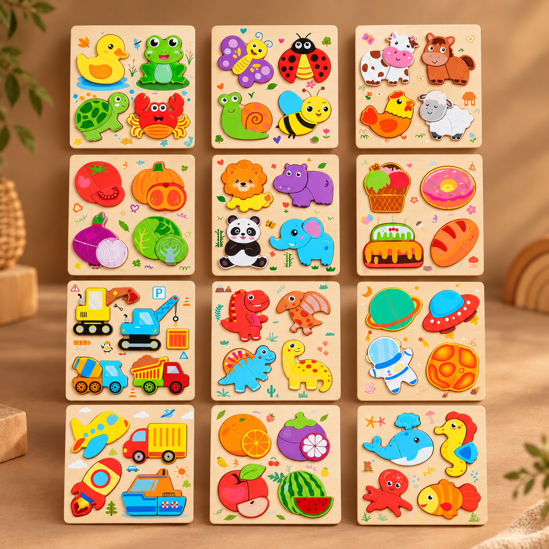 4 piece wooden puzzle board- 1 board