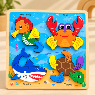 Wooden Theme Puzzle Board – Early Learning Puzzle Collection🧩