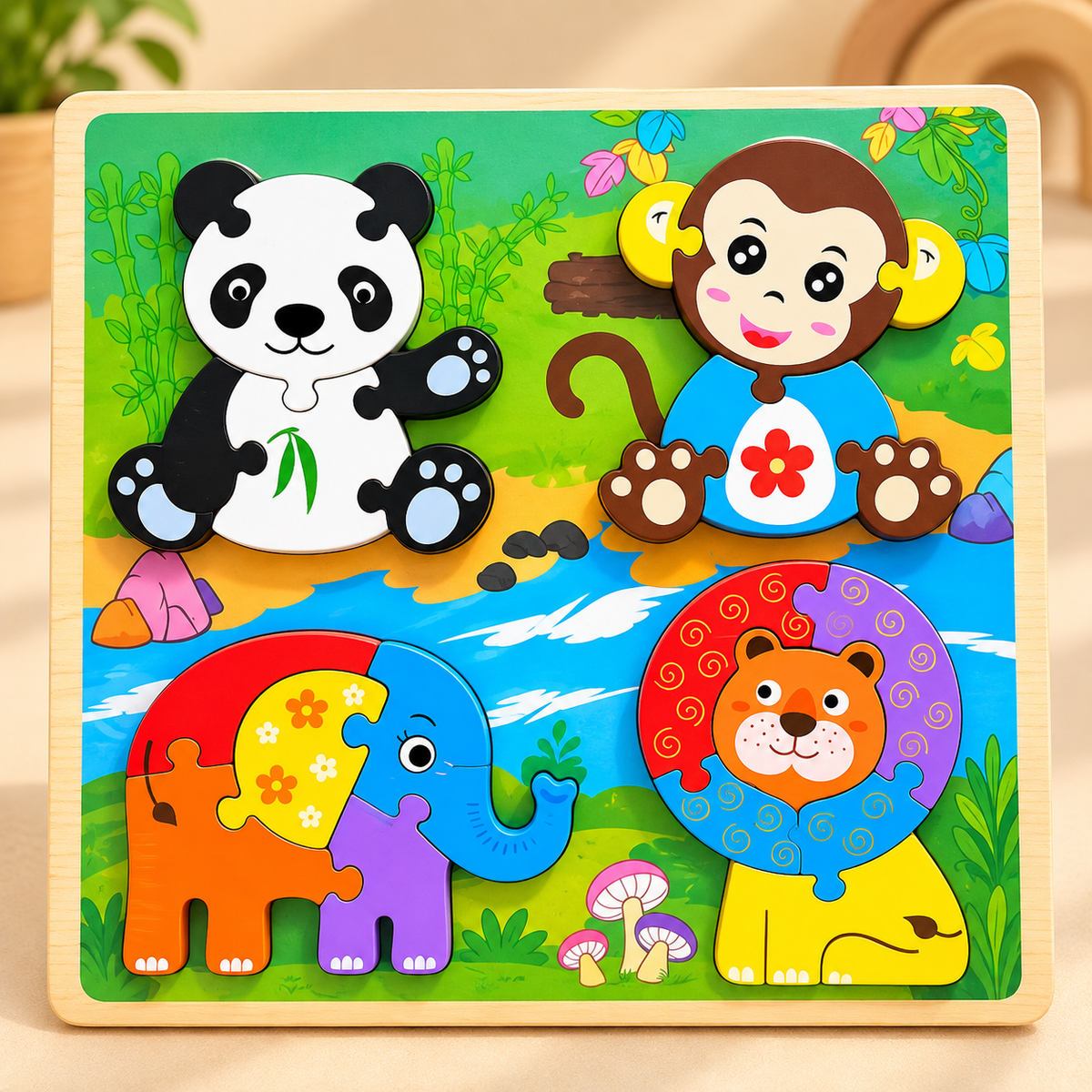 Wooden Theme Puzzle Board – Early Learning Puzzle Collection🧩