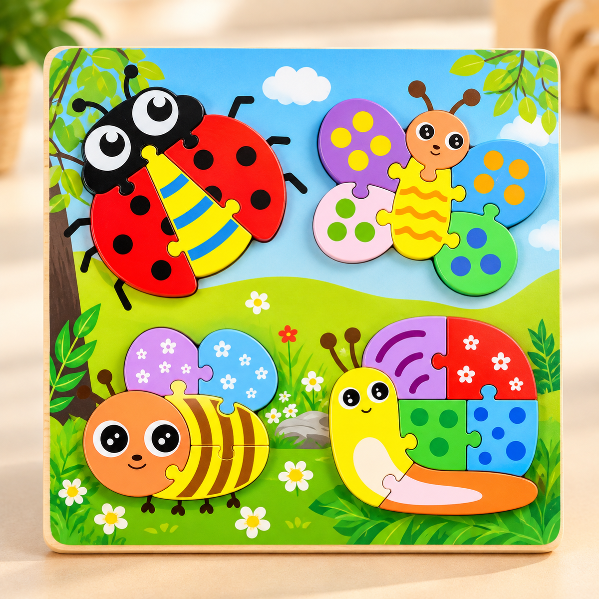 Wooden Theme Puzzle Board – Early Learning Puzzle Collection🧩
