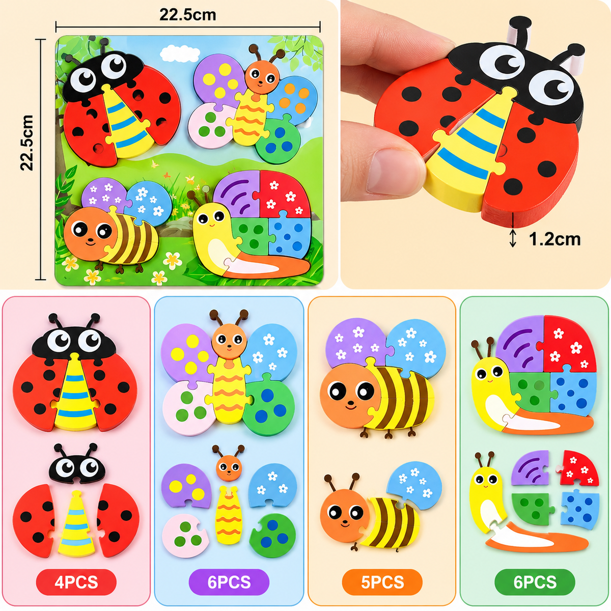 Wooden Theme Puzzle Board – Early Learning Puzzle Collection🧩