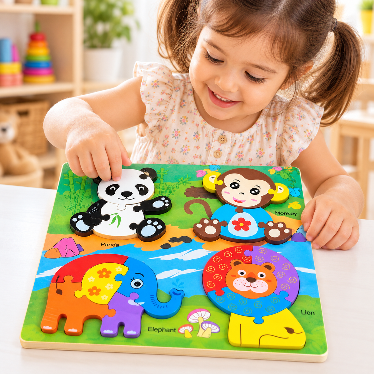 Wooden Theme Puzzle Board – Early Learning Puzzle Collection🧩