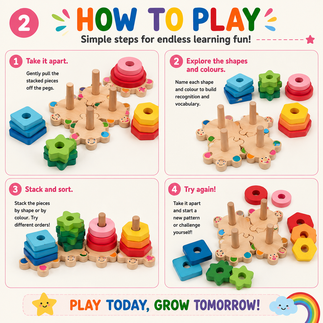 Colorful shape wisdom shape column - Stack Your Skills with Color