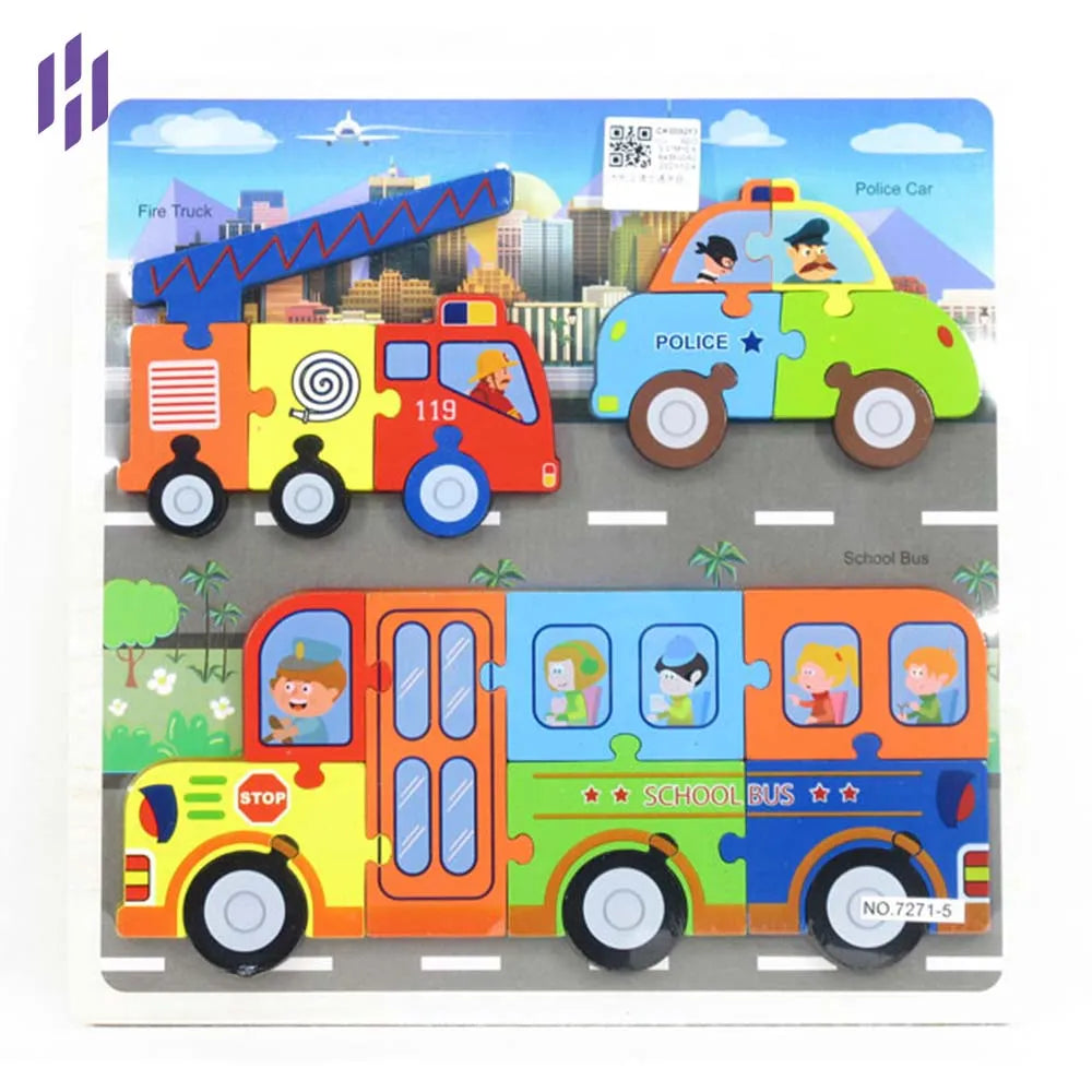 Wooden Theme Puzzle Board – Early Learning Puzzle Collection🧩