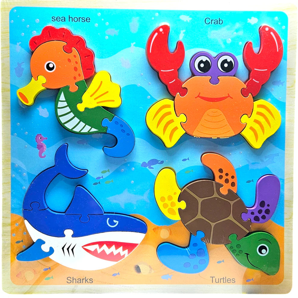 Wooden Theme Puzzle Board – Early Learning Puzzle Collection🧩