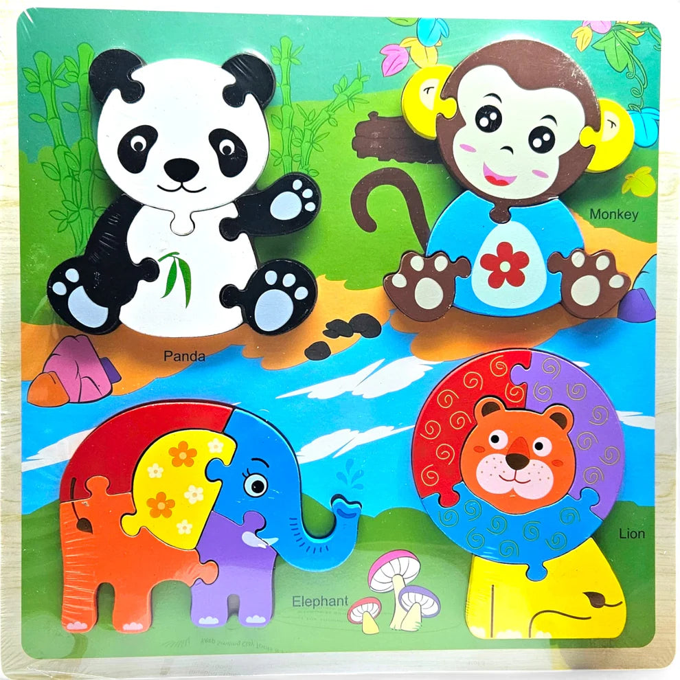 Wooden Theme Puzzle Board – Early Learning Puzzle Collection🧩