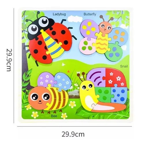 Wooden Theme Puzzle Board – Early Learning Puzzle Collection🧩