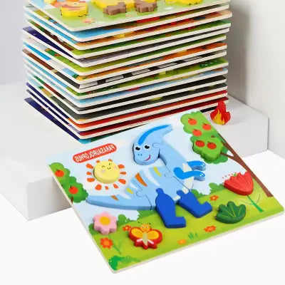 Wooden Chunky Puzzle Board Set – Multi-Theme Learning Puzzles for Kids(1pc)