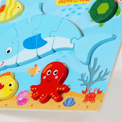 Wooden Chunky Puzzle Board Set – Multi-Theme Learning Puzzles for Kids(1pc)