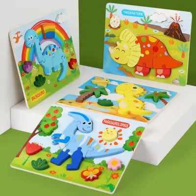 Wooden Chunky Puzzle Board Set – Multi-Theme Learning Puzzles for Kids(1pc)