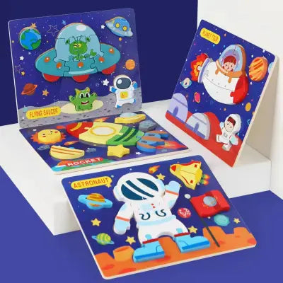 Wooden Chunky Puzzle Board Set – Multi-Theme Learning Puzzles for Kids(1pc)
