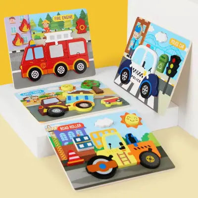 Wooden Chunky Puzzle Board Set – Multi-Theme Learning Puzzles for Kids(1pc)