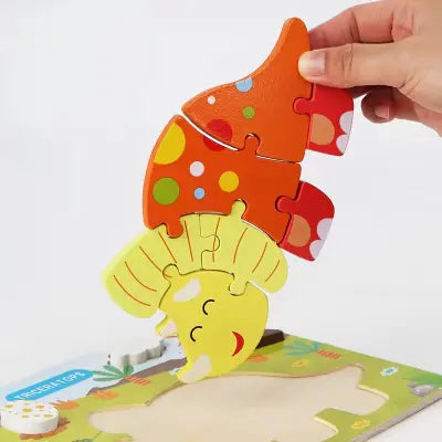 Wooden Chunky Puzzle Board Set – Multi-Theme Learning Puzzles for Kids(1pc)