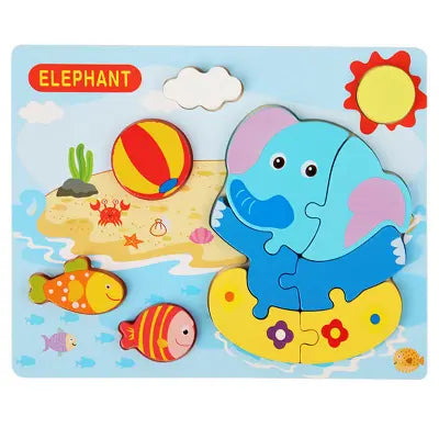Wooden Chunky Puzzle Board Set – Multi-Theme Learning Puzzles for Kids(1pc)