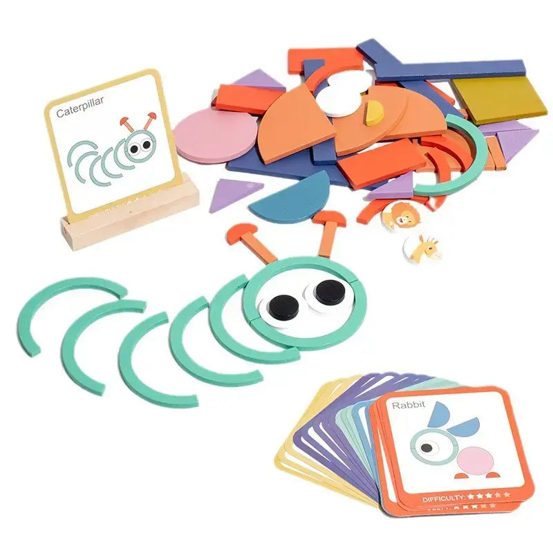 Creative Jigsaw Puzzles – 100-Piece Building Block Set with 40 Pattern Card