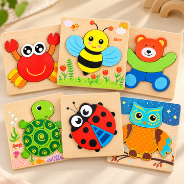 Wooden Puzzle Board – Early Learning Puzzle Collection🧩 (1pc)