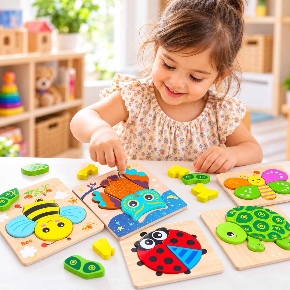 Wooden Puzzle Board – Early Learning Puzzle Collection🧩 (1pc)