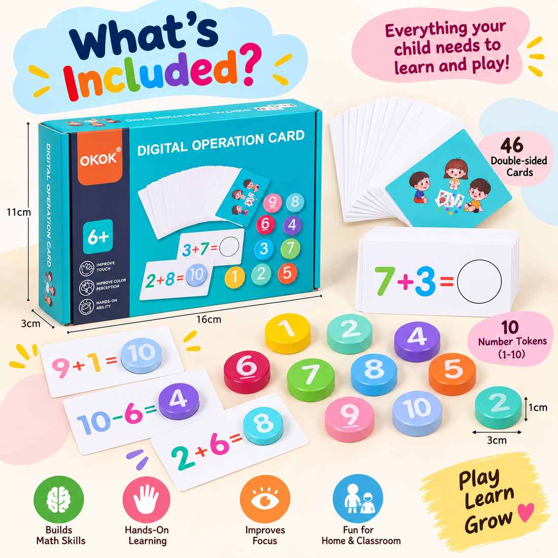 Smart Number Match Cards🧠- Digital operation card