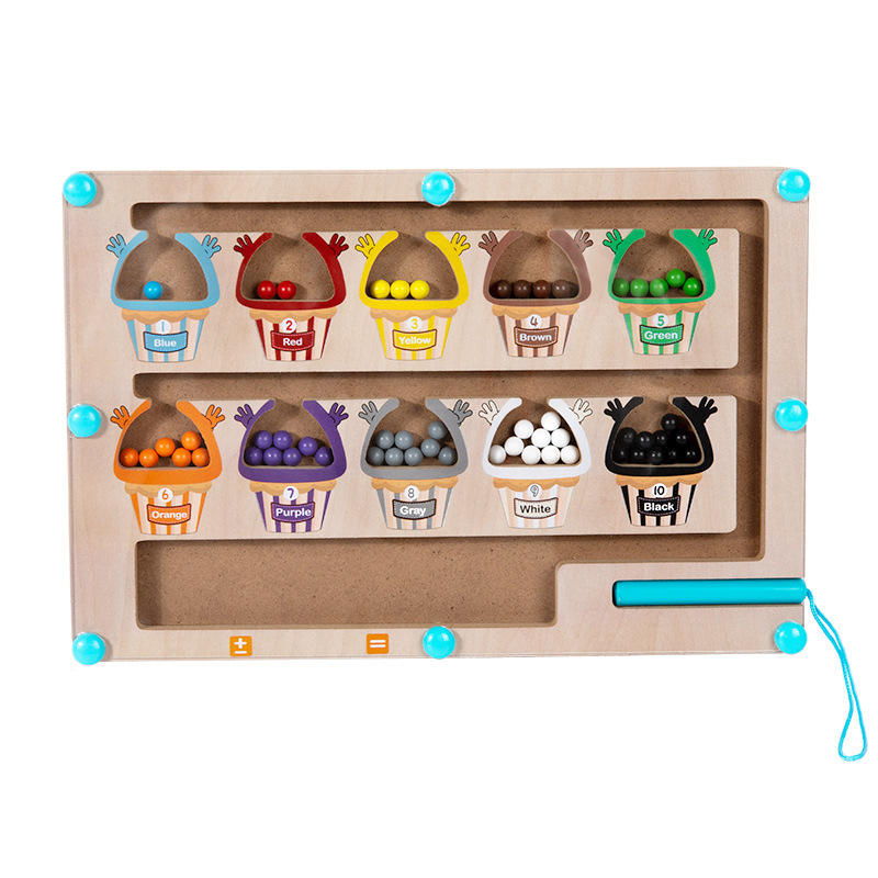 Magnetic Color & Counting Bead Maze – Montessori Learning Board🌈