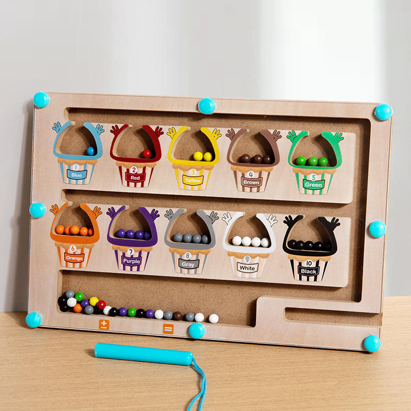 Magnetic Color & Counting Bead Maze – Montessori Learning Board🌈