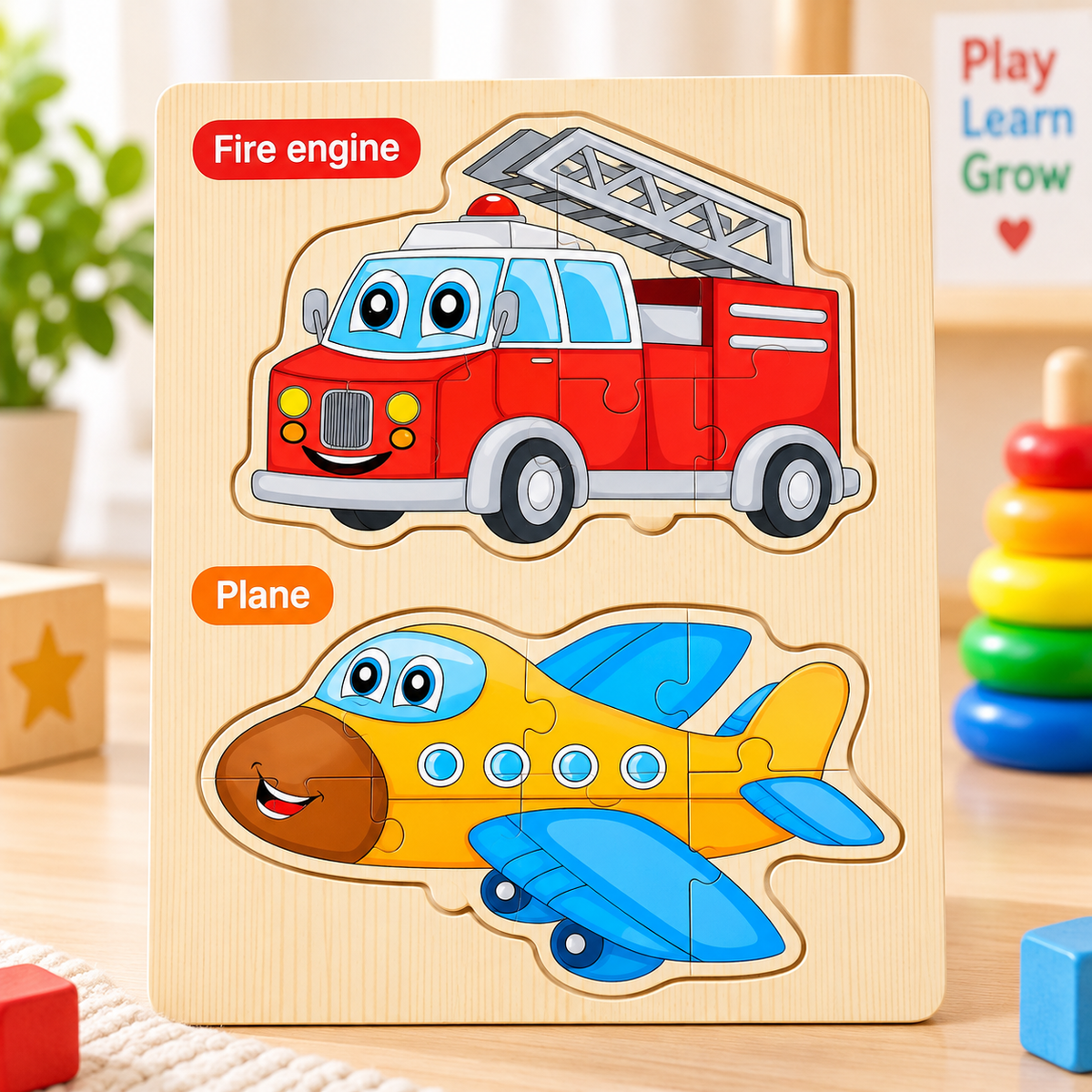 Wooden Animal Jigsaw Puzzle Board – Early Learning Puzzle Collection🧩