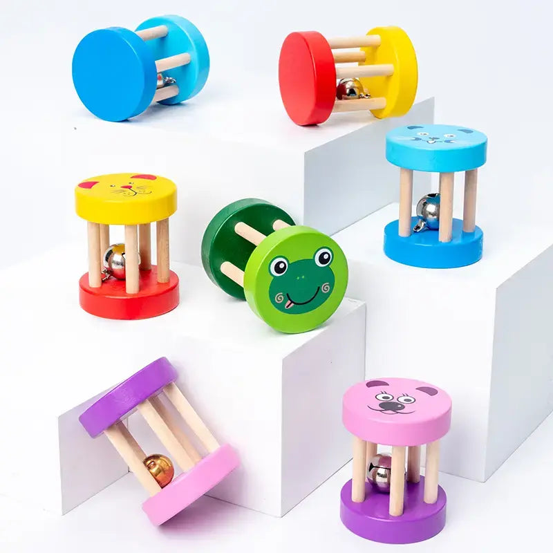 Five pillar shaking wooden bell toy for babies- fun and musical! (1pc)