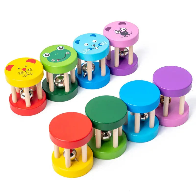 Five pillar shaking wooden bell toy for babies- fun and musical! (1pc)